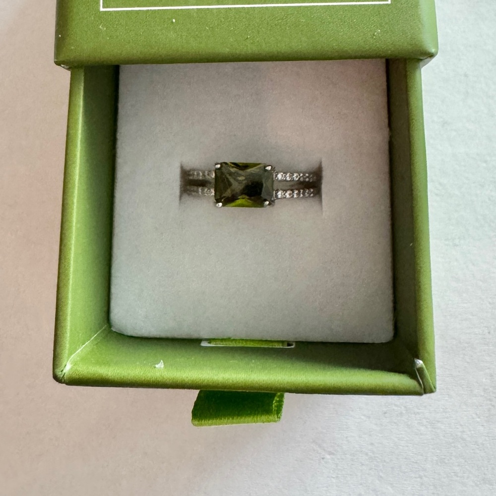 Born To Shine Ryze Party Matcha Ice CZ White Frost CZ Sterling Ring Size 7 - Picture 1 of 8